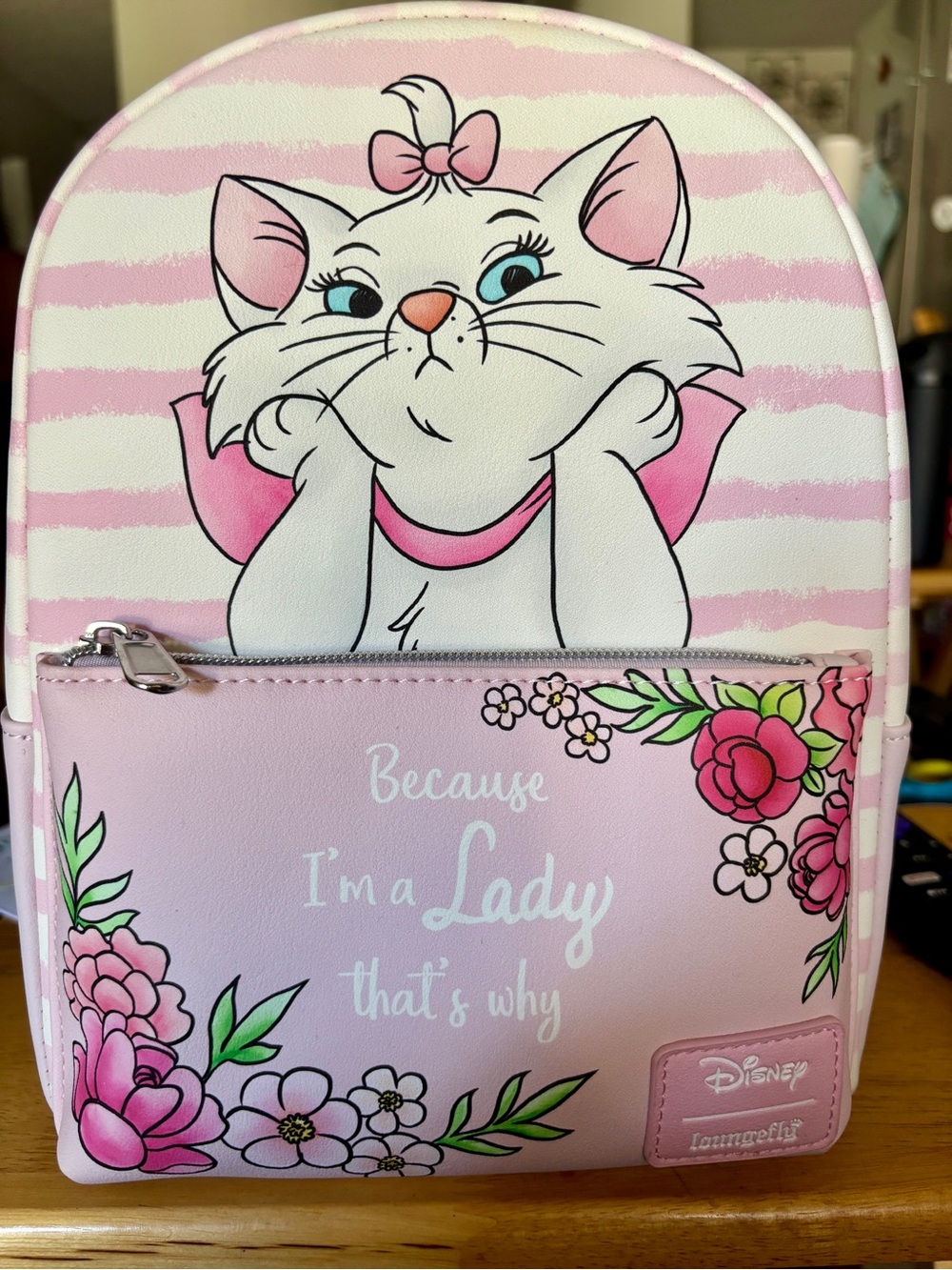 Disney Loungefly Aristocats Marie Pink Floral Mini Backpack NWT